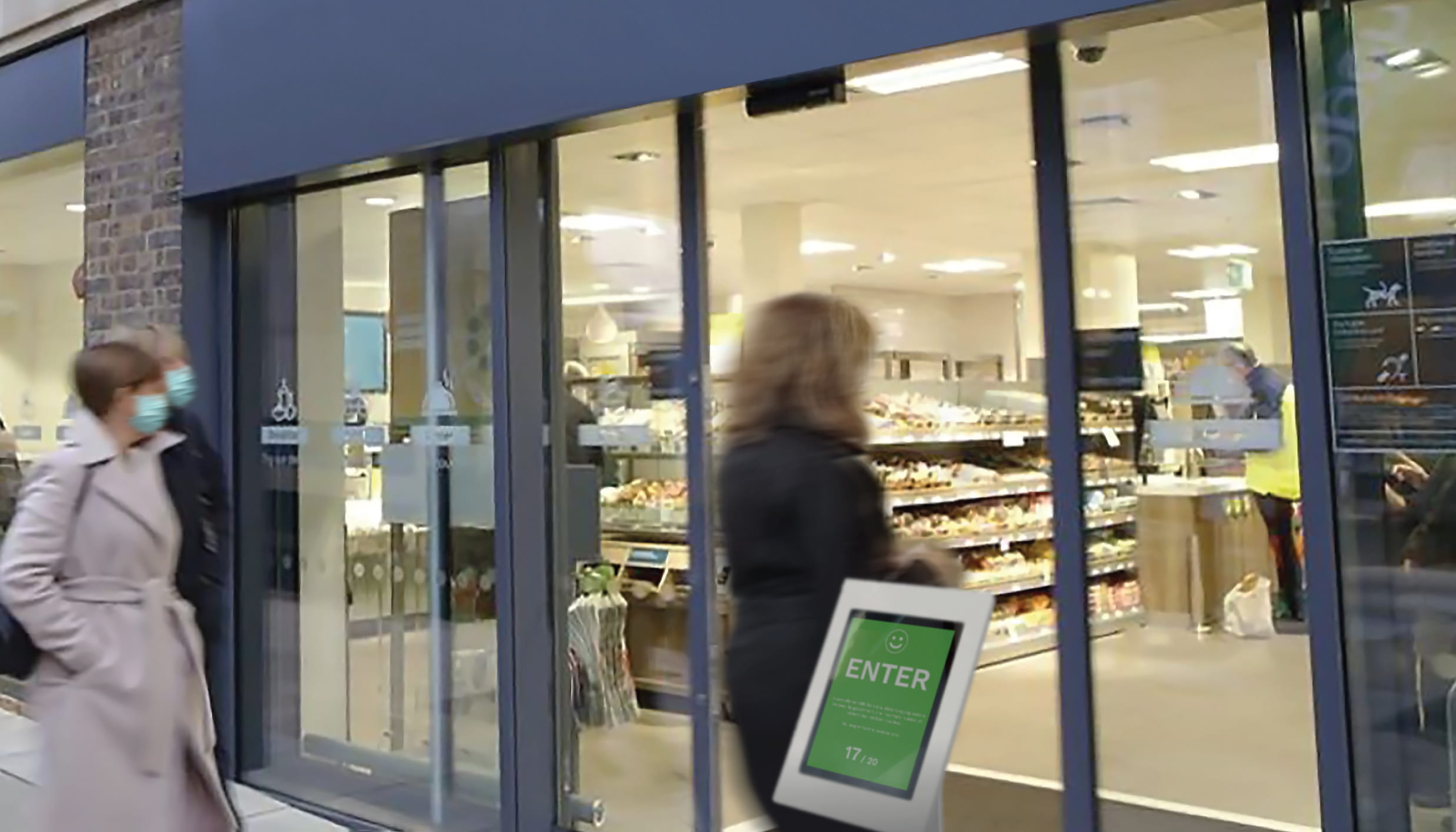 FootfallCam Covid-19 Automated Occupancy Control System - Store Entrance