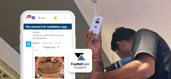 FootfallCam Comptage de Personnes Système - Assistance instantanée via l'application de chat