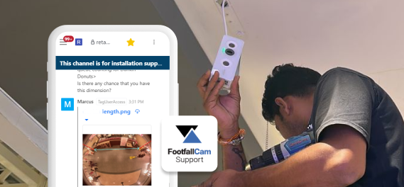 FootfallCam People Counting System - Instant Assistance via Chat App