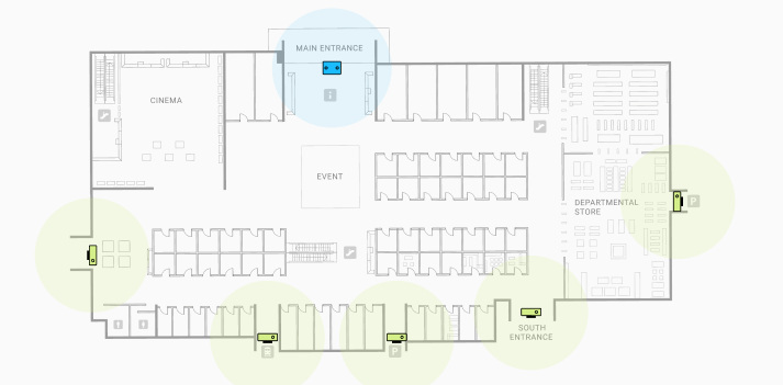 Floorplan for All entrances monitored