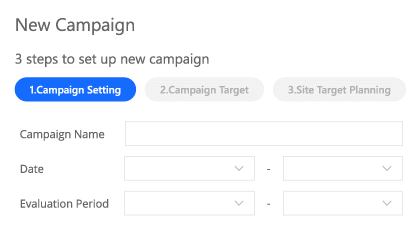 FootfallCam People Counting System - Define the campaign you want to track