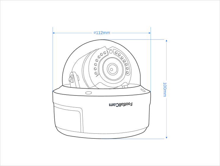 FootfallCam Pro1 Dome Specifications Diagram