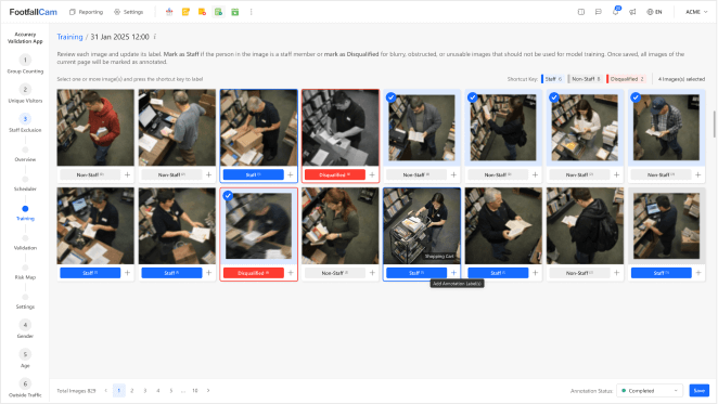 Footfallcam Pro2 - Auto tuning using built-in AI