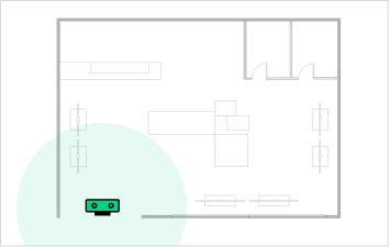 FootfallCam Single door Floorplan