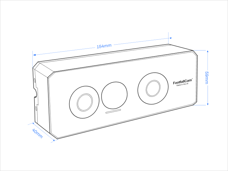 FootfallCam Pro2 Dimension Diagram