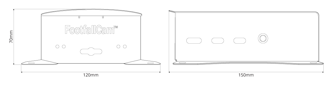 FootfallCam Display Module Abmessungen