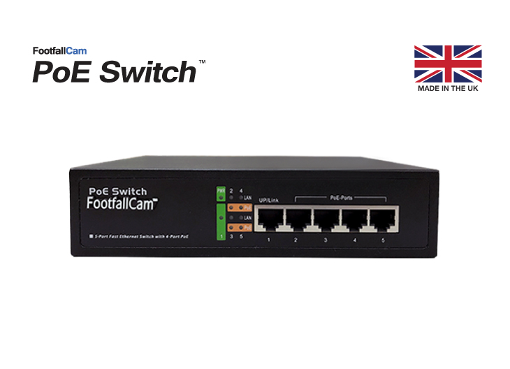 FootfallCam PoE Switch  -  4端口