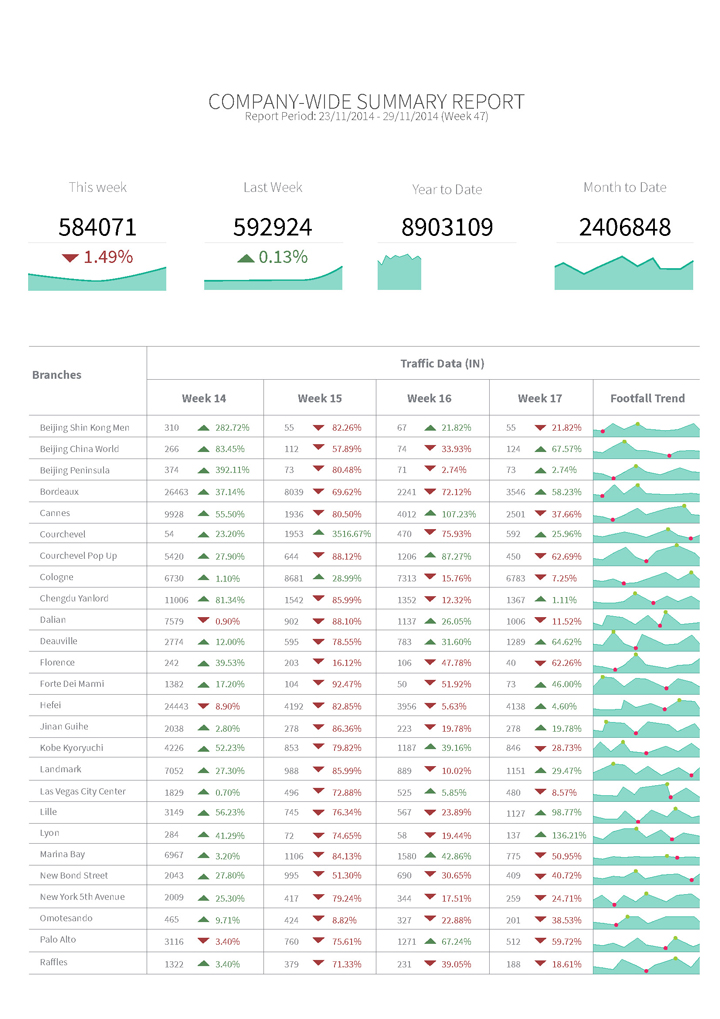 Store Summary Report, people counting, people counter, footfall counter