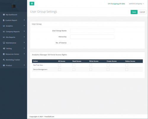 Imagen de la página de configuración del grupo de usuarios