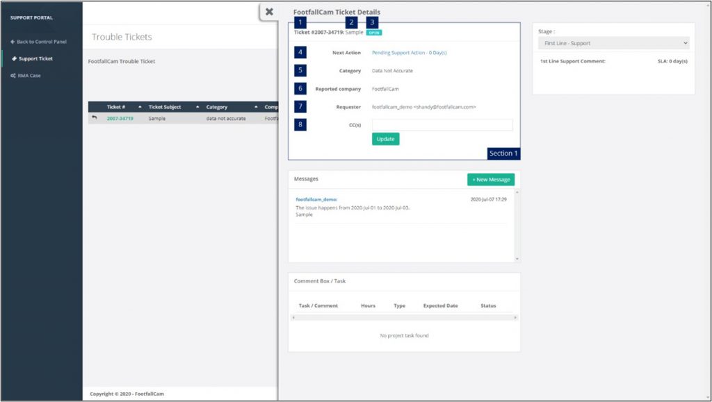 Appendix D: How to Raise a Support Request - FootfallCam